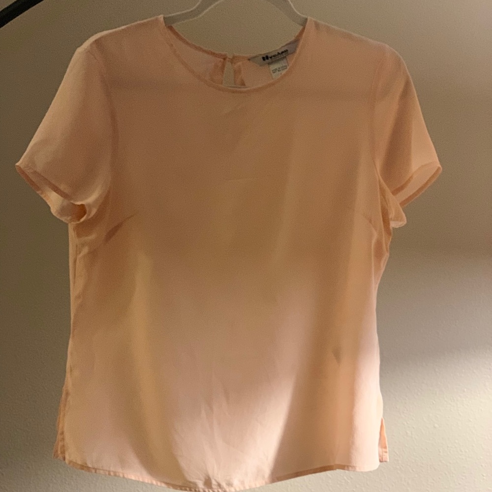Light powder pink 100% silk blouse